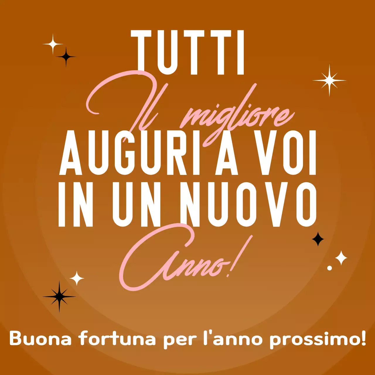 Biglietto d'auguri di Capodanno Pop marrone