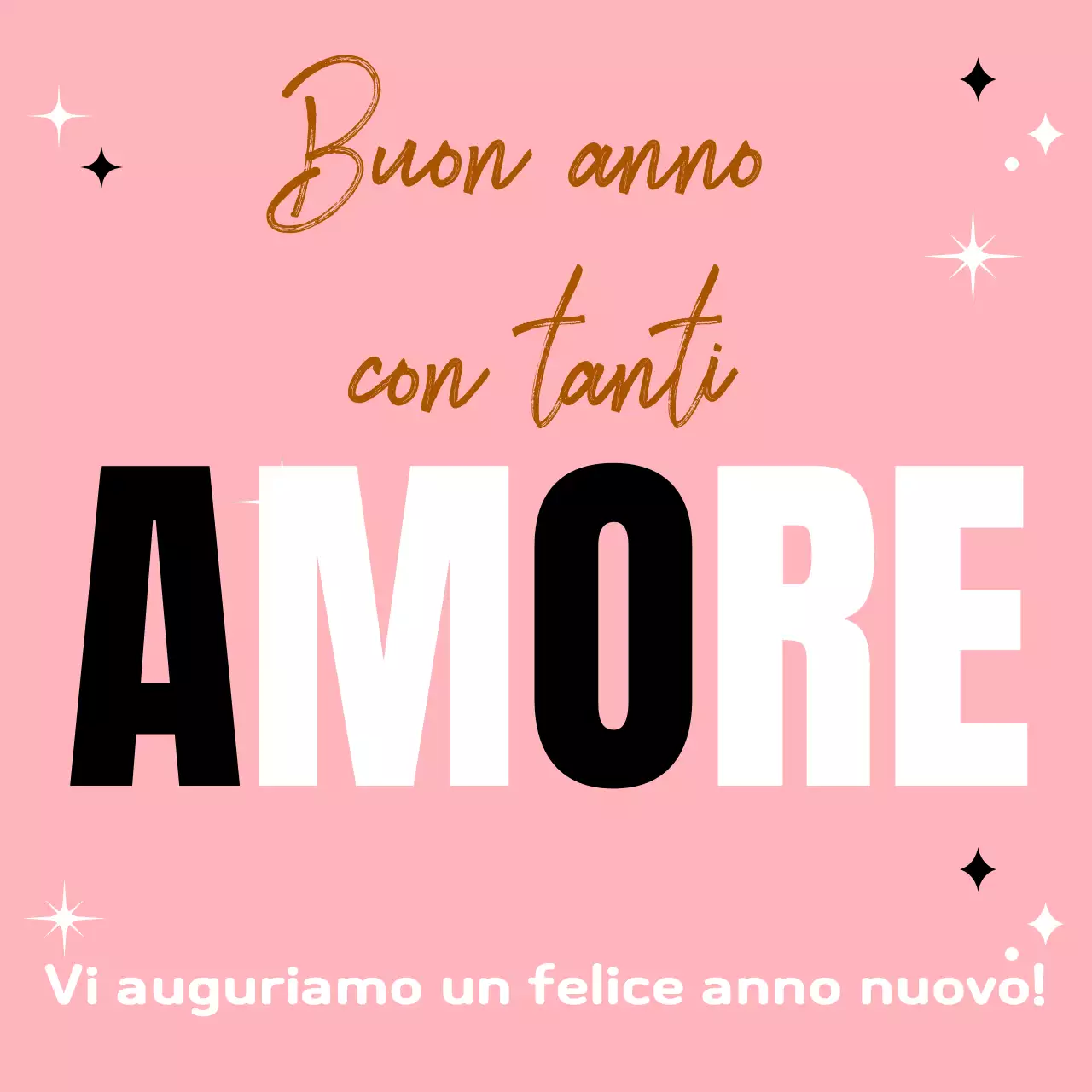 Biglietto d'auguri di Capodanno Pop marrone