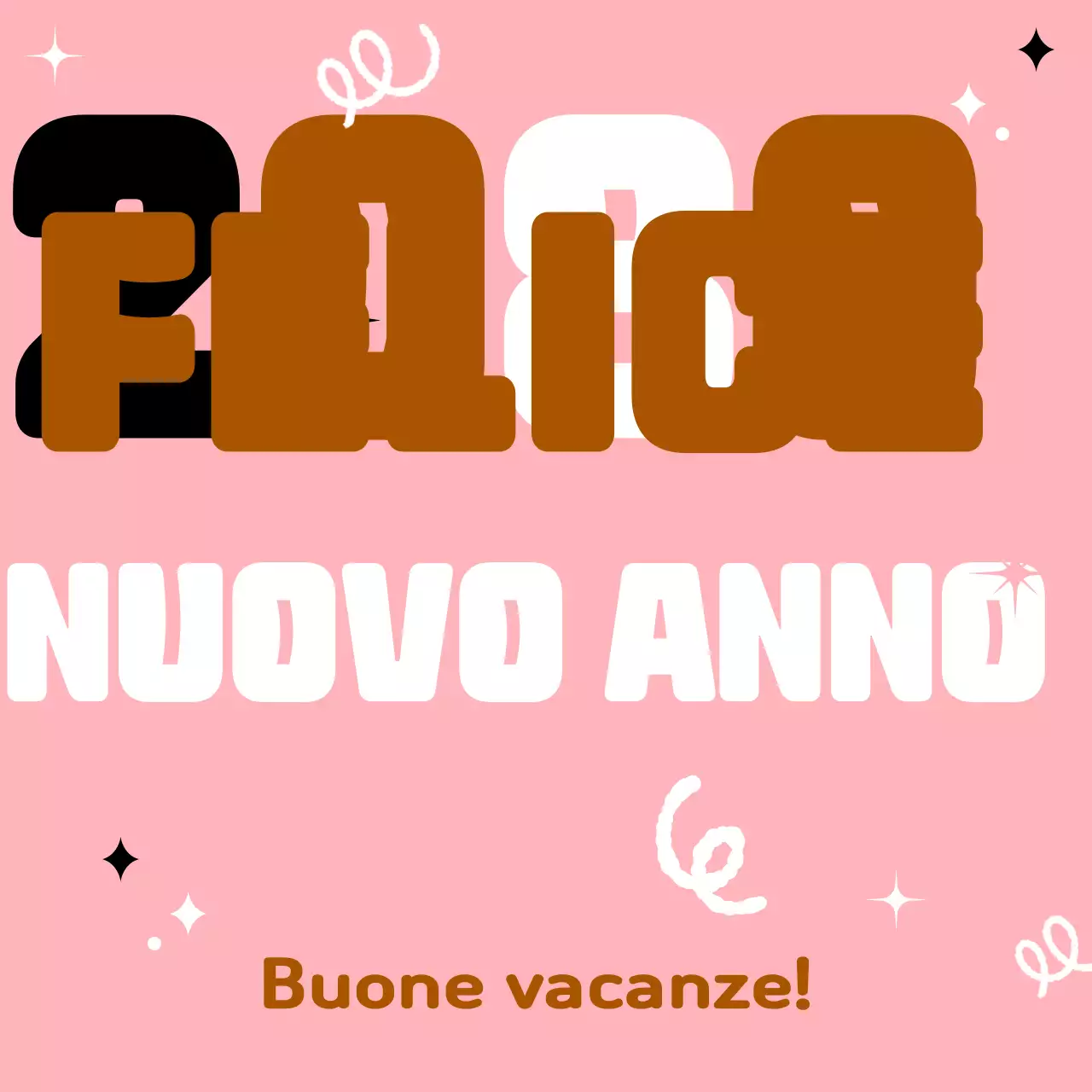 Biglietto d'auguri di Capodanno Pop marrone