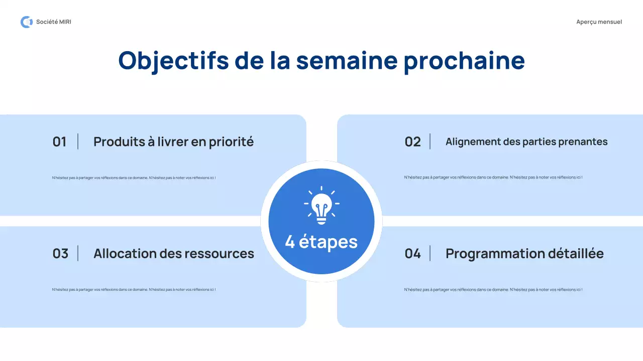 rapport d'examen mensuel blue modern pitch