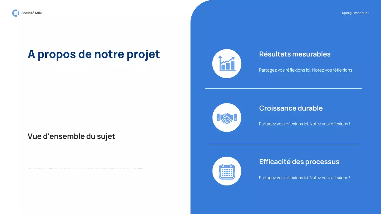 rapport d'examen mensuel blue modern pitch