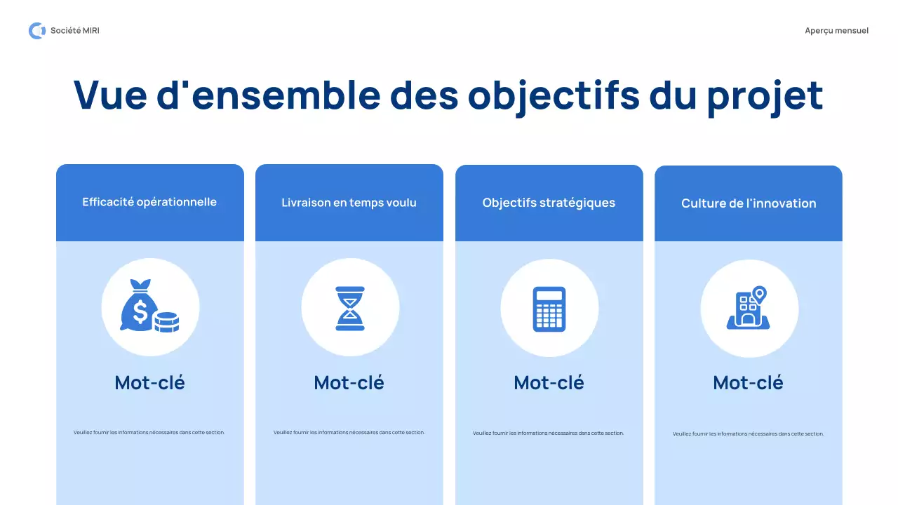 rapport d'examen mensuel blue modern pitch