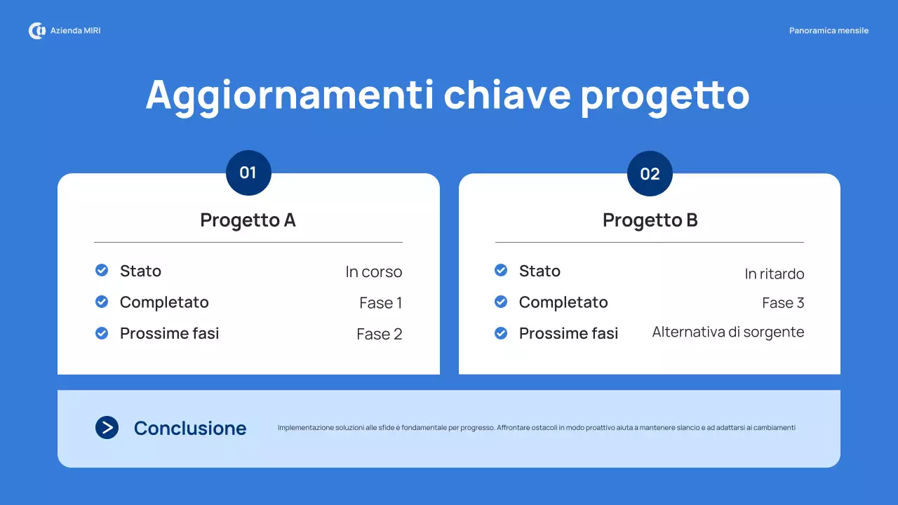 rapporto di revisione mensile blue modern pitch