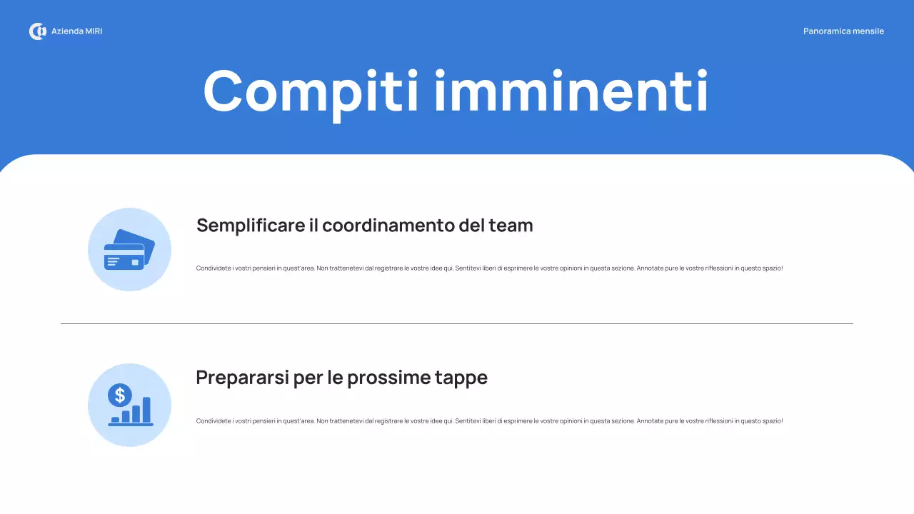 rapporto di revisione mensile blue modern pitch