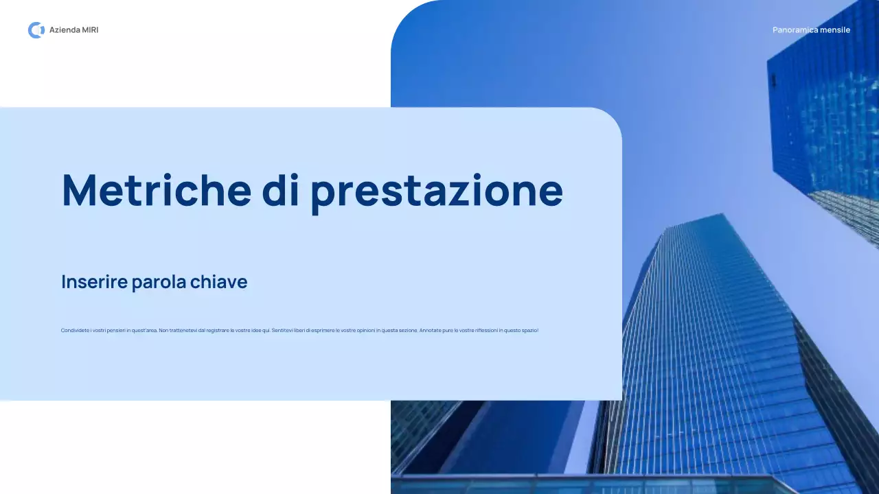 rapporto di revisione mensile blue modern pitch