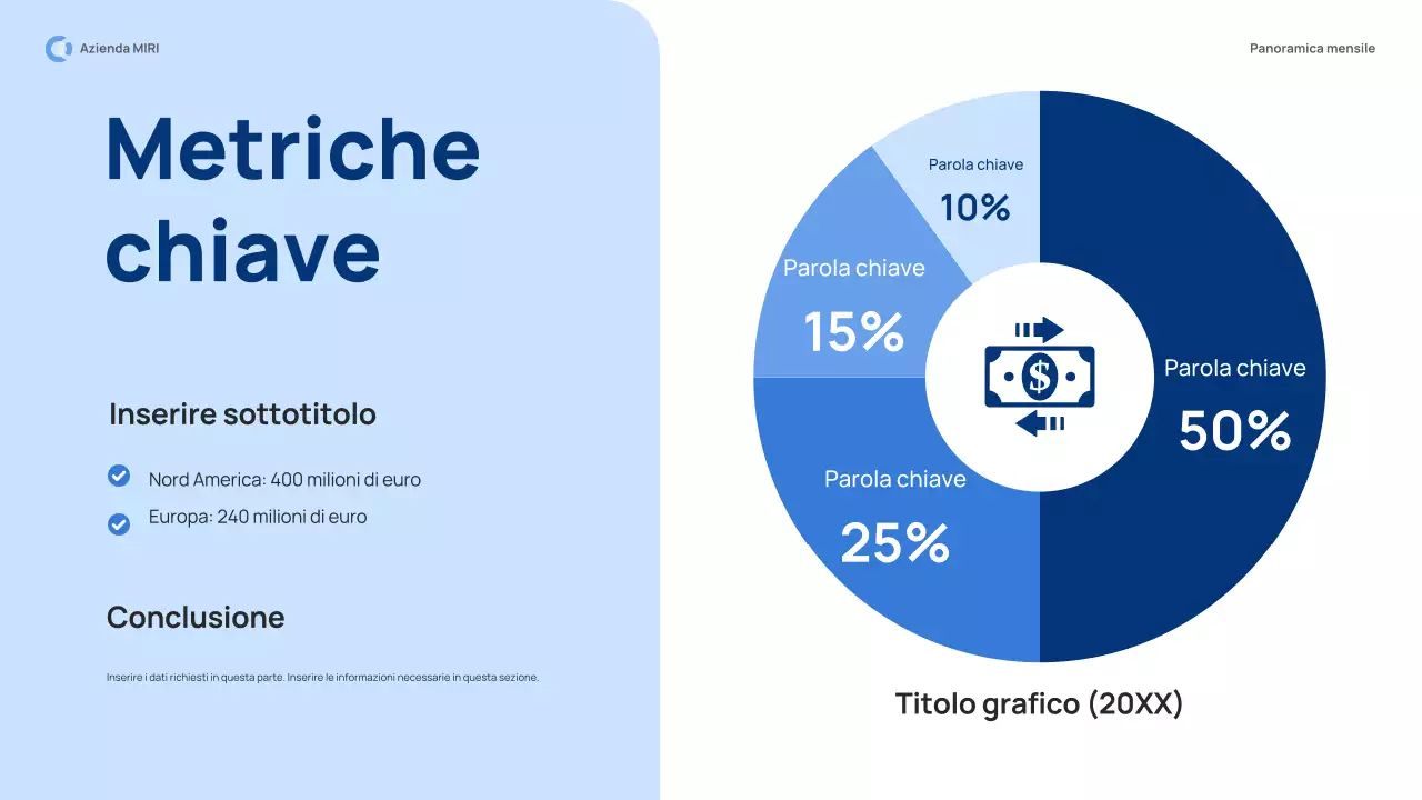 rapporto di revisione mensile blue modern pitch