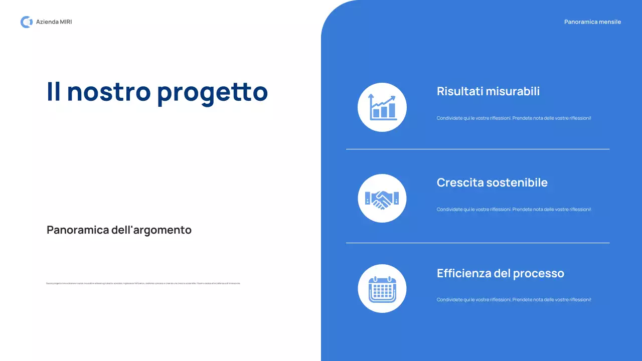 rapporto di revisione mensile blue modern pitch