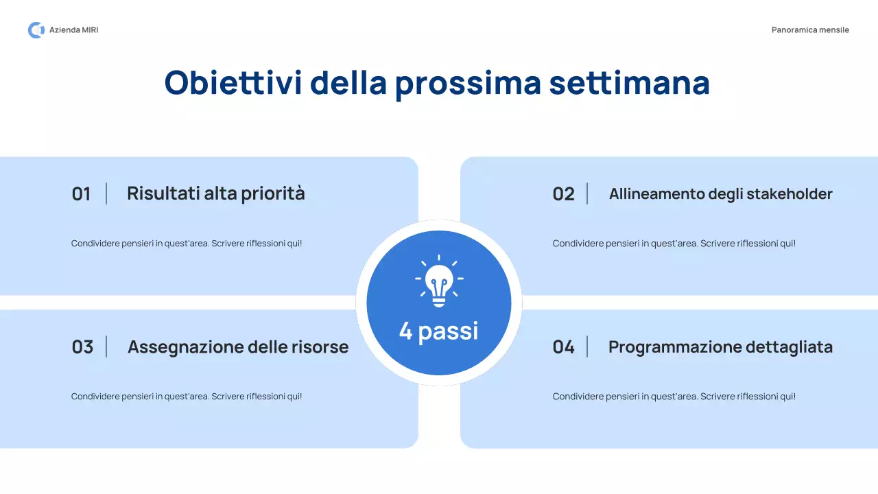 rapporto di revisione mensile blue modern pitch