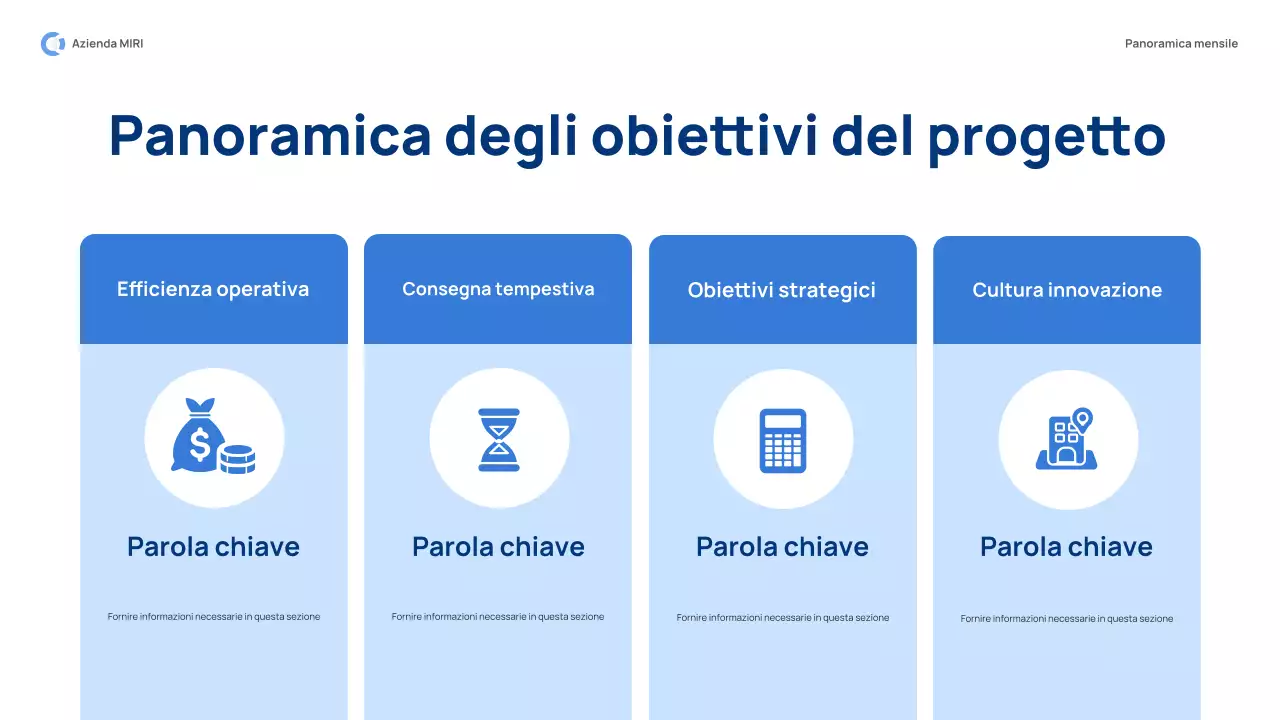 rapporto di revisione mensile blue modern pitch