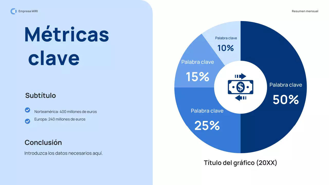 blue modern monthly review report pitch
