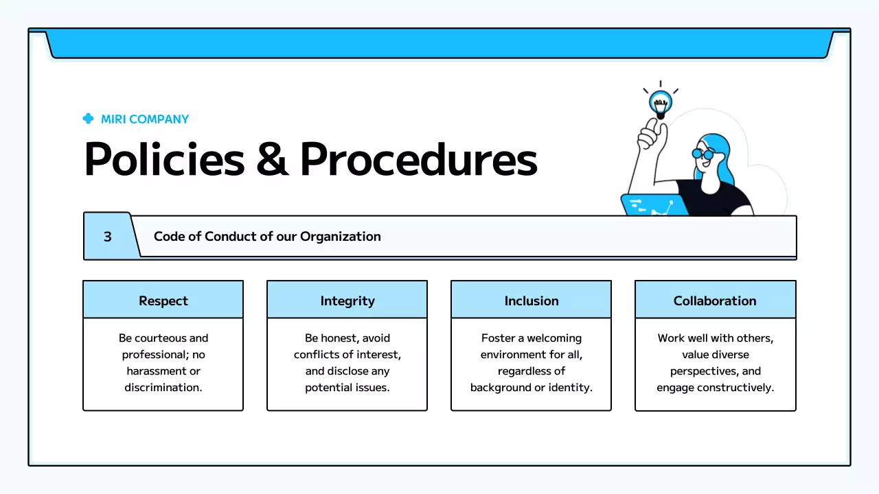 블루 모던 직원 가이드 프레젠테이션