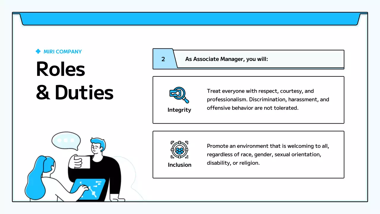 블루 모던 직원 가이드 프레젠테이션