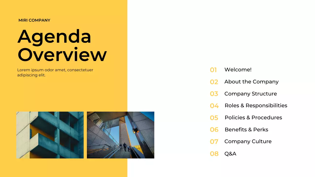 Yellow Modern Onboarding Guide Presentation