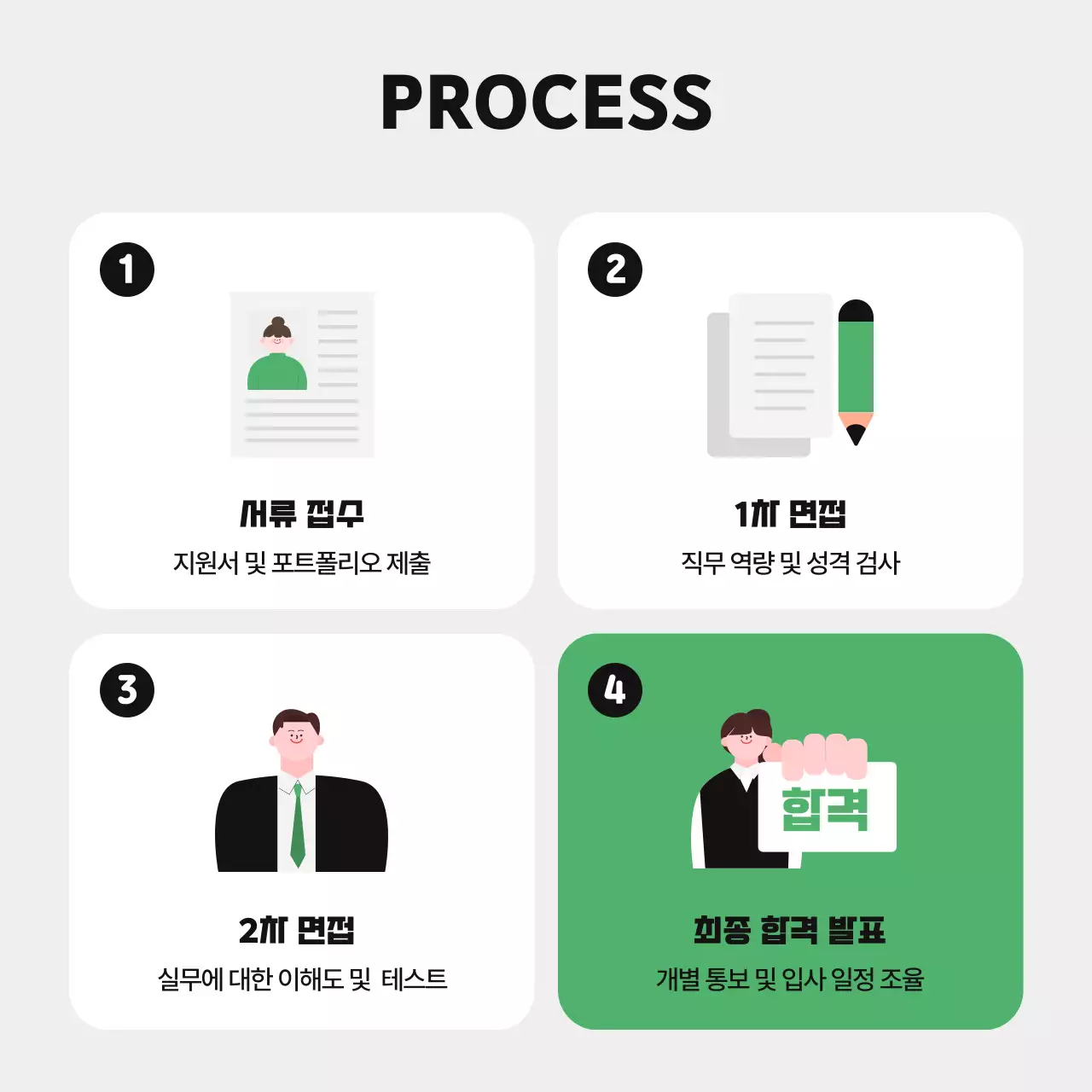 초록 아기자기한 모집 공고