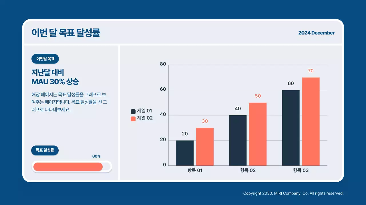 파랑 모던 주간 회의록 보고서