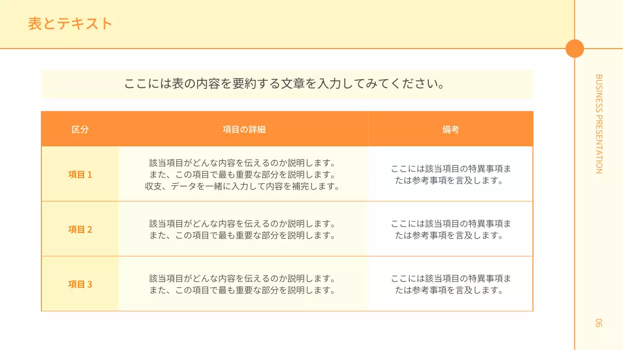 オレンジ シンプル プラン プレゼンテーション