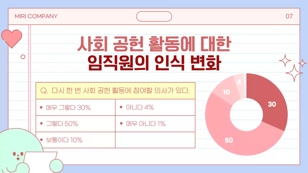 하늘색 아기자기한 사회 공헌 홍보