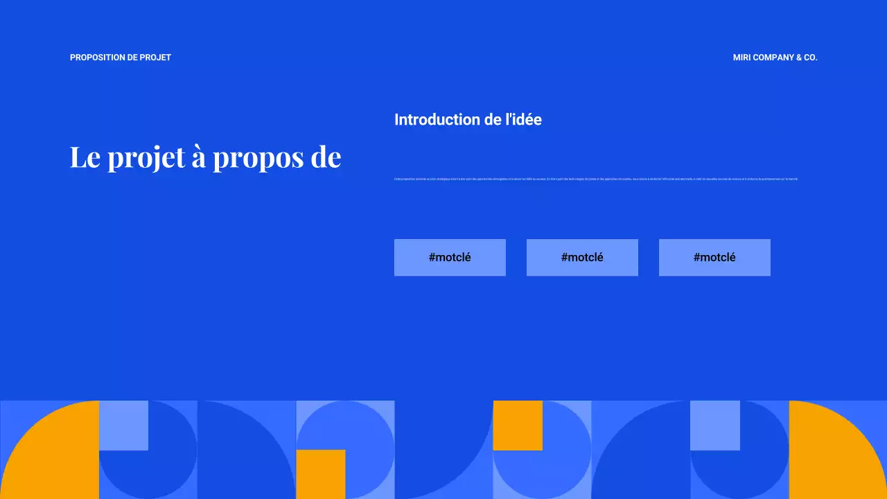 document de proposition de projet géométrique bleu