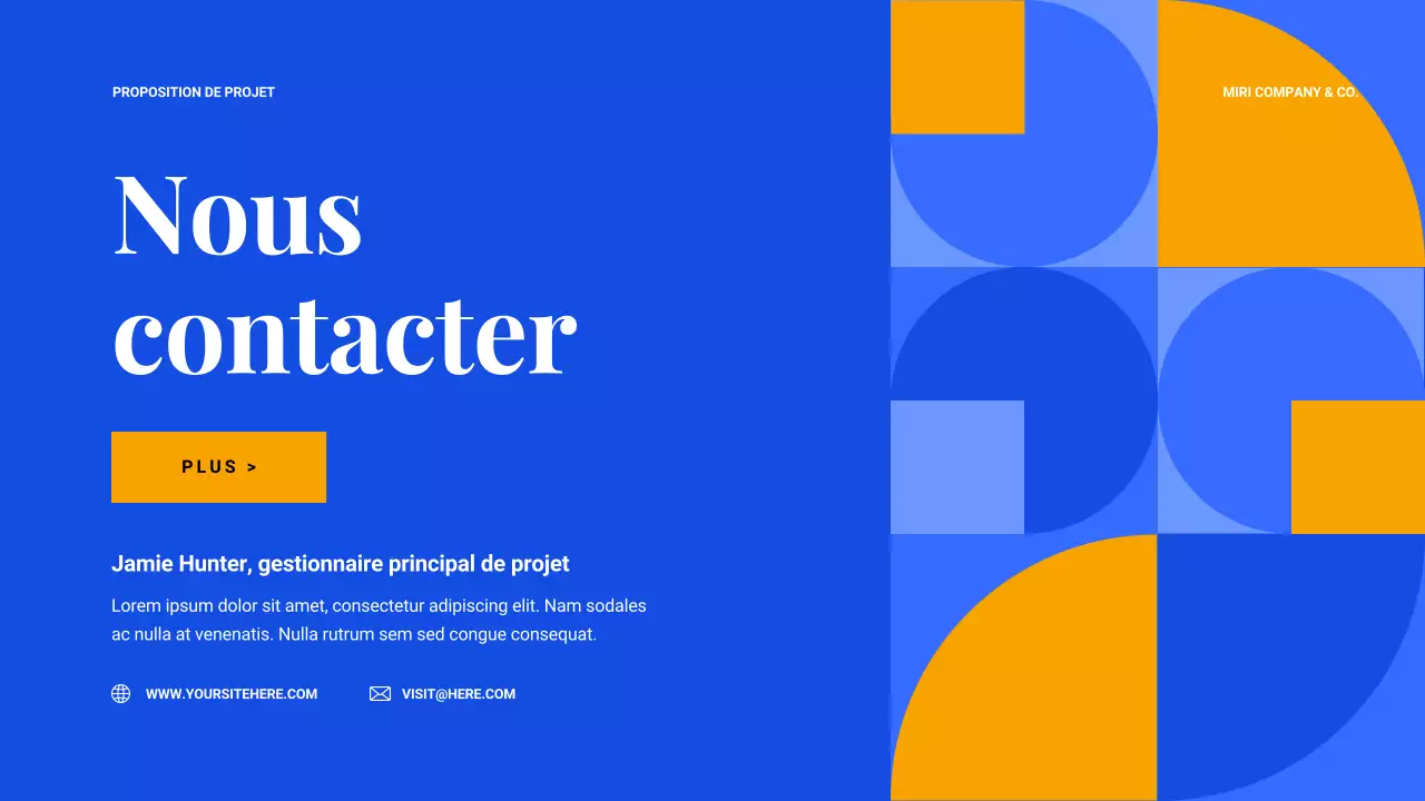 document de proposition de projet géométrique bleu