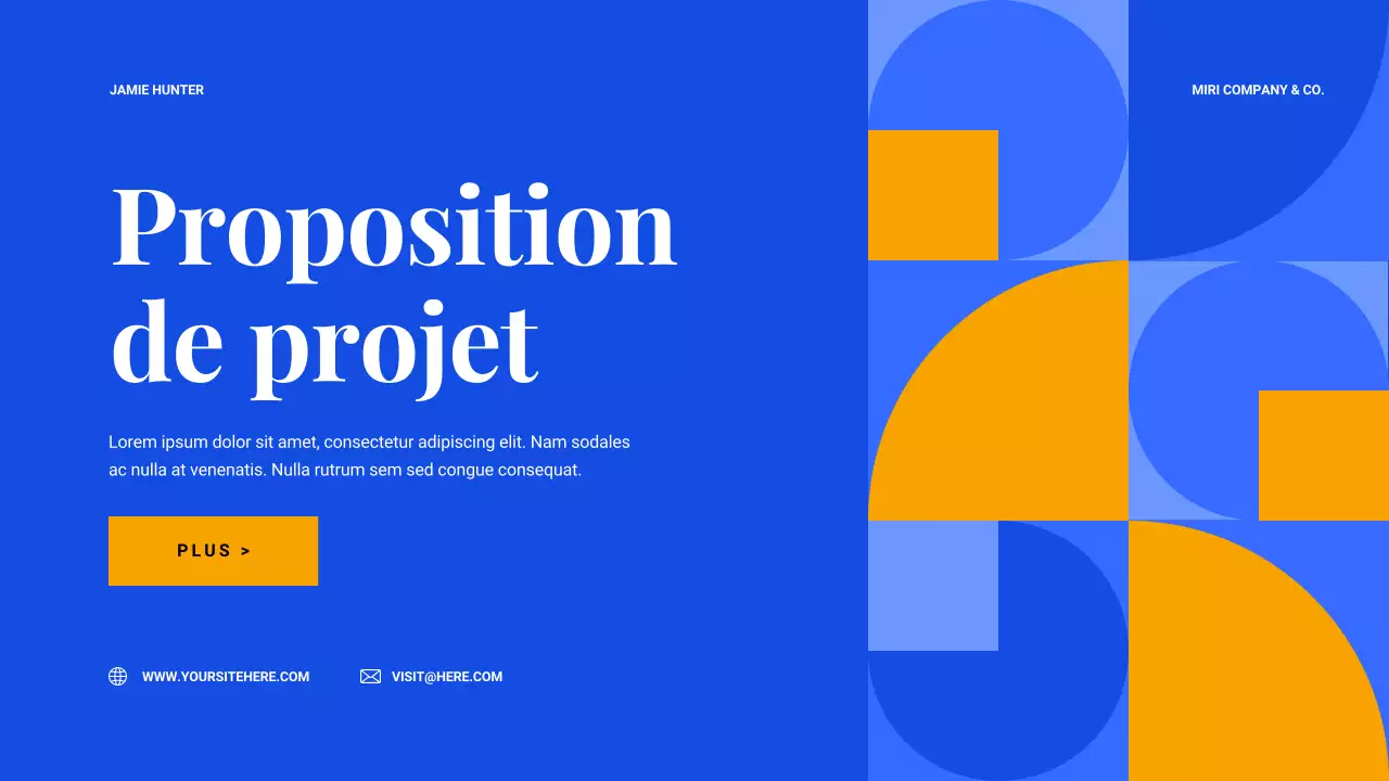 document de proposition de projet géométrique bleu