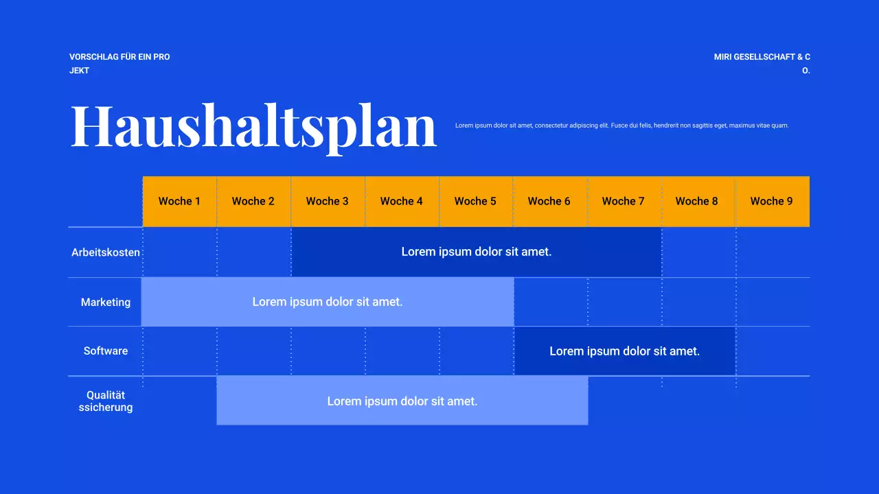 blue geometric projektvorschlag dokument