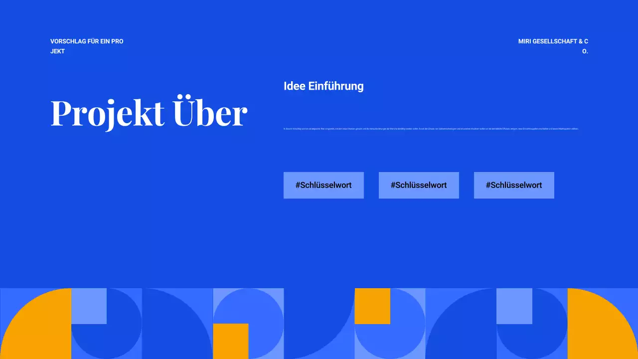 blue geometric projektvorschlag dokument