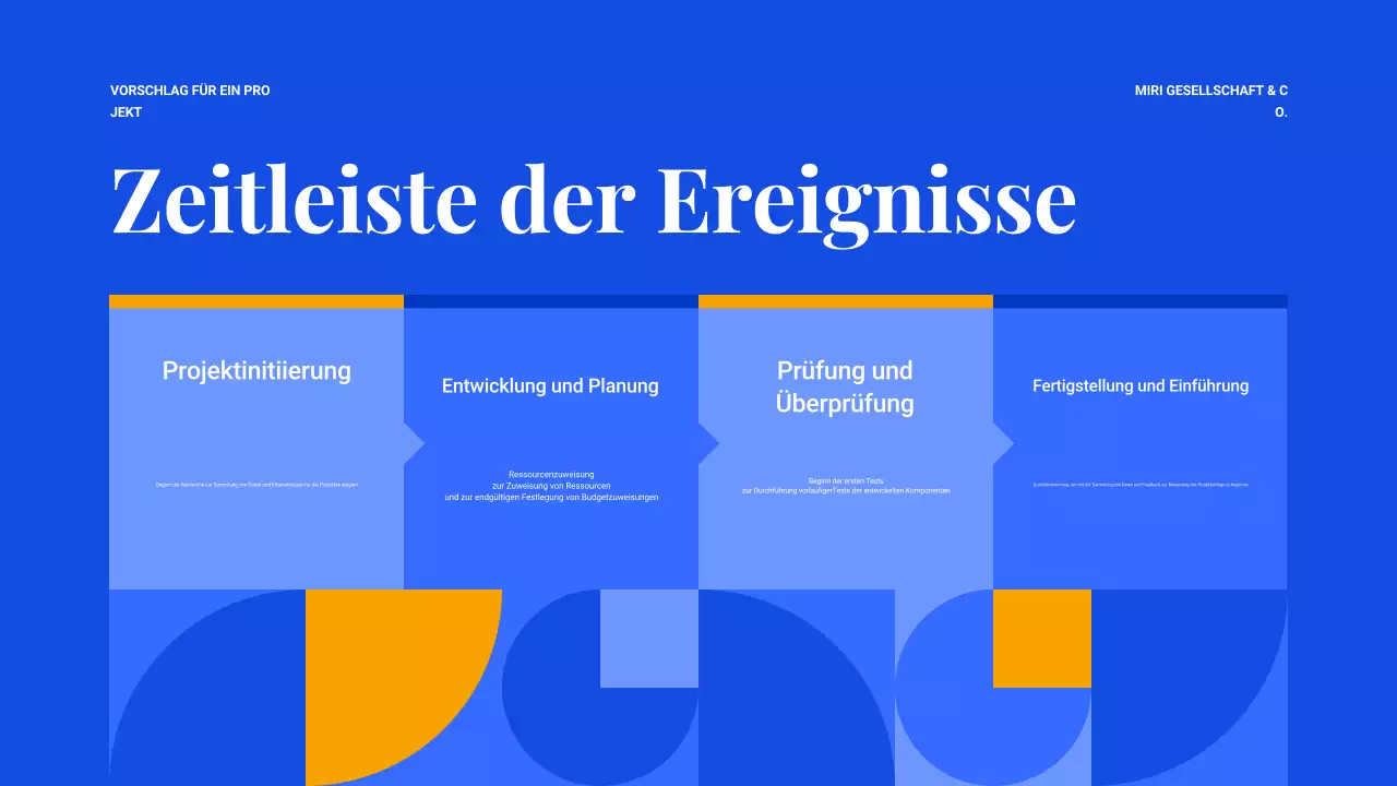 blue geometric projektvorschlag dokument