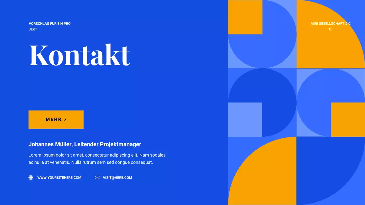 blue geometric projektvorschlag dokument