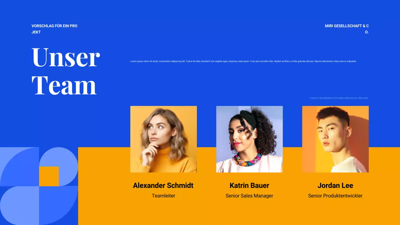 blue geometric projektvorschlag dokument