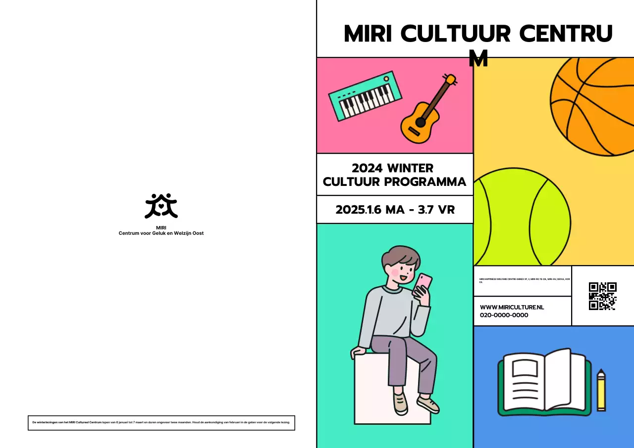 Promoot programma's van popcultuurcentra met verschillende illustraties