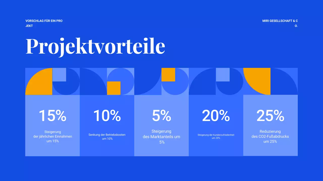 blue geometric projektvorschlag dokument