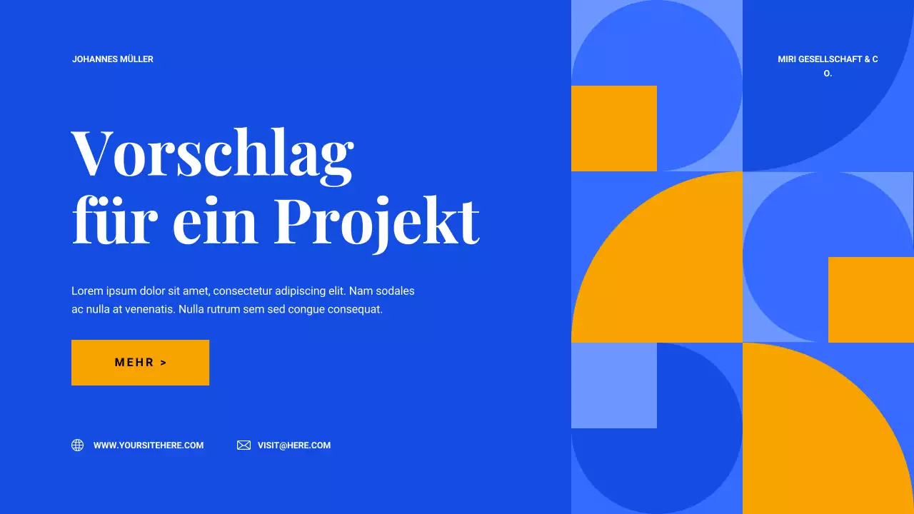 blue geometric projektvorschlag dokument