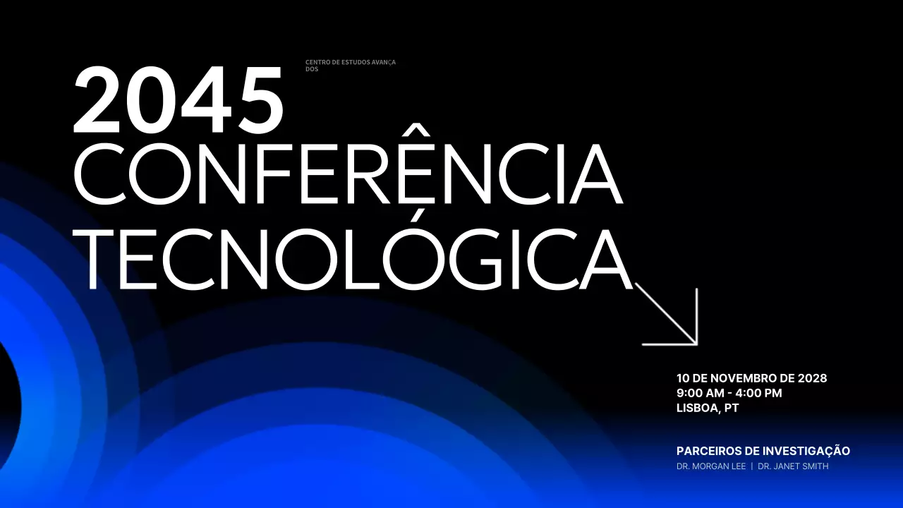 anúncio de evento de tecnologia moderna azul
