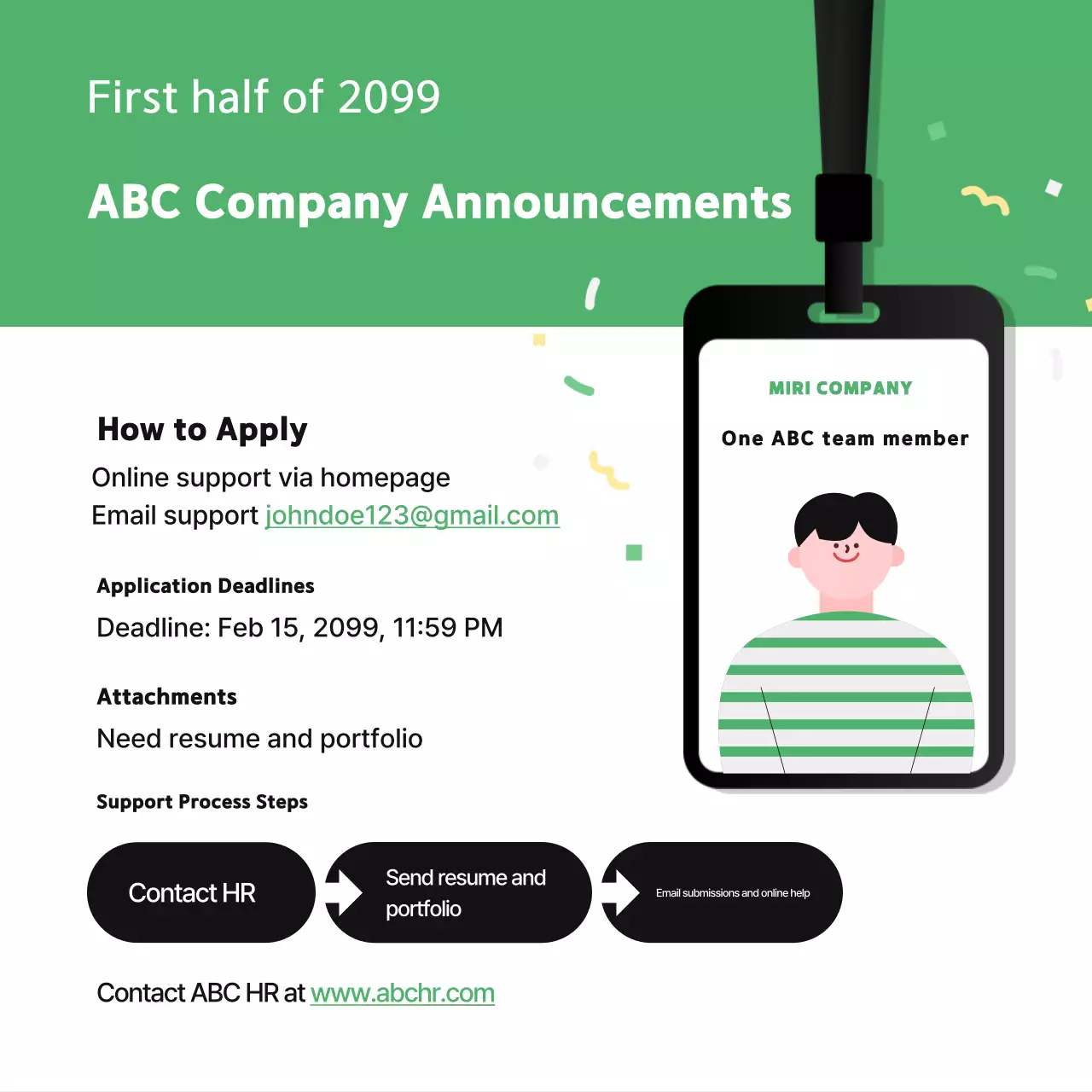 Green Simple Recruitment Announcement Instagram Carousel
