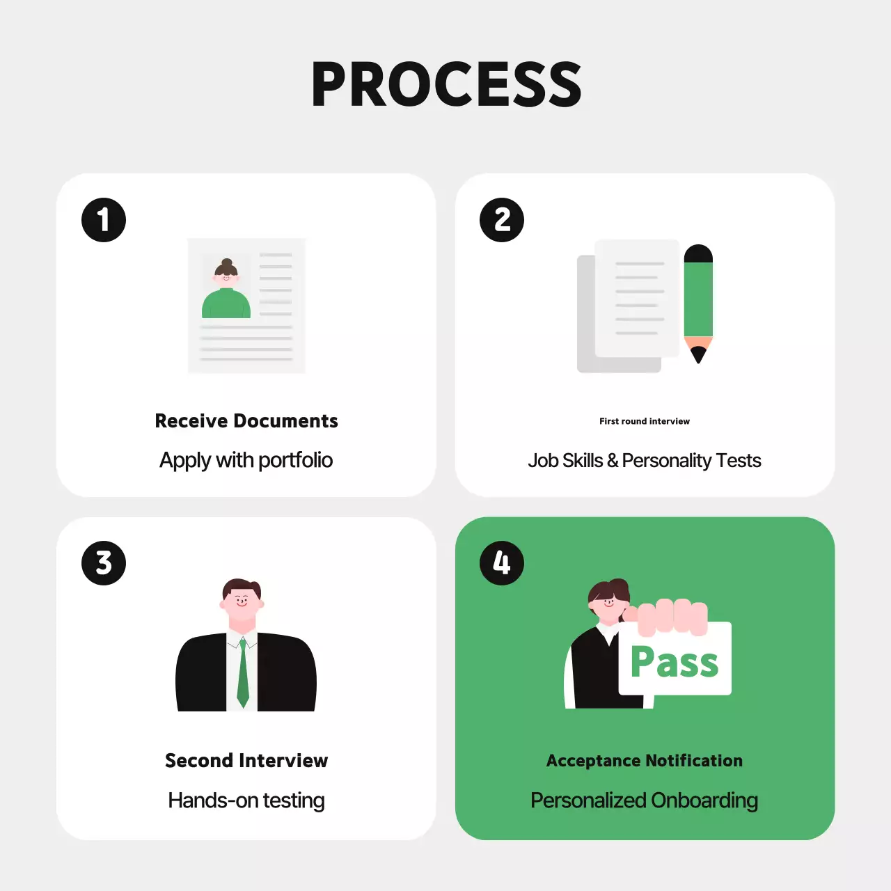 Green Simple Recruitment Announcement Instagram Carousel