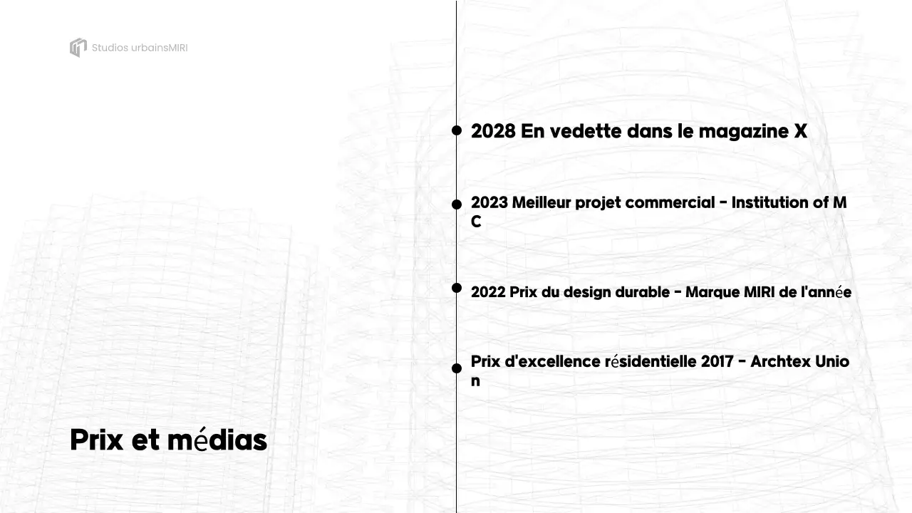 présentation du portfolio de l'architecture grise