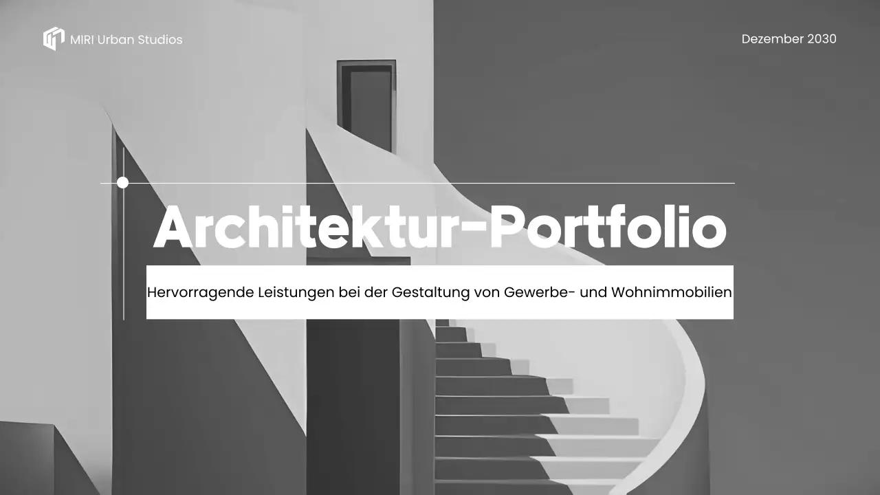 Präsentation des grauen Architekturportfolios