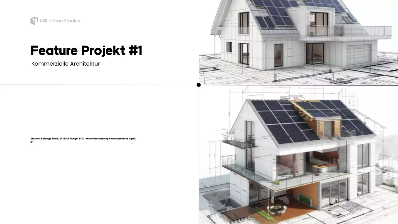 Präsentation des grauen Architekturportfolios