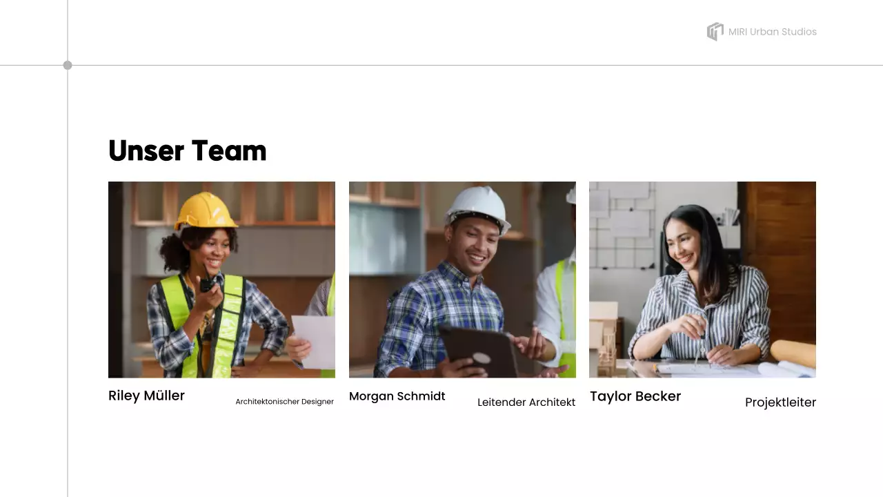 Präsentation des grauen Architekturportfolios