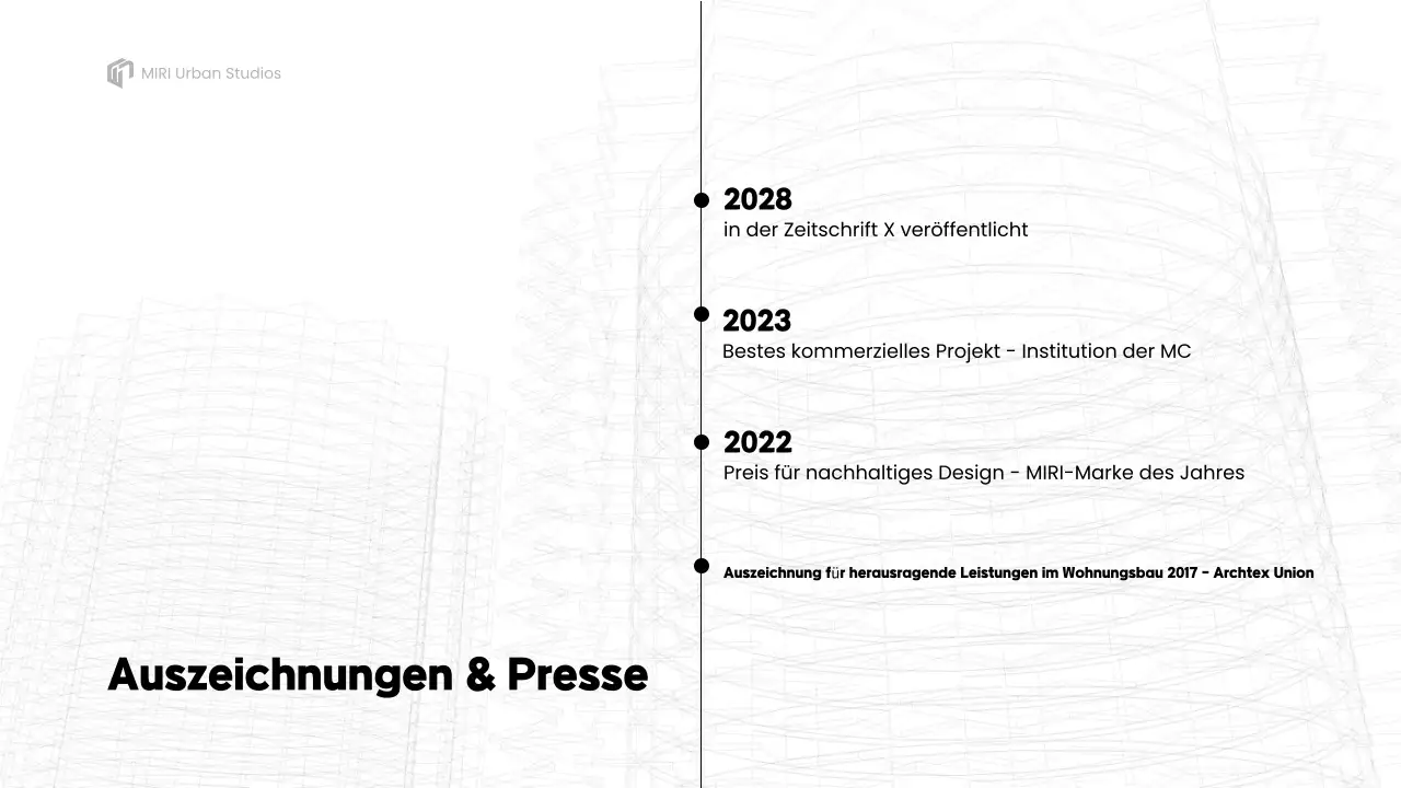 Präsentation des grauen Architekturportfolios