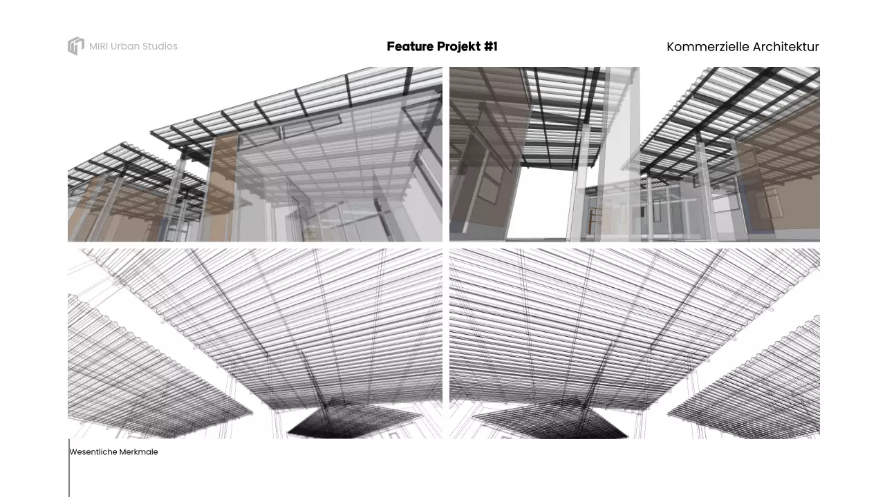 Präsentation des grauen Architekturportfolios