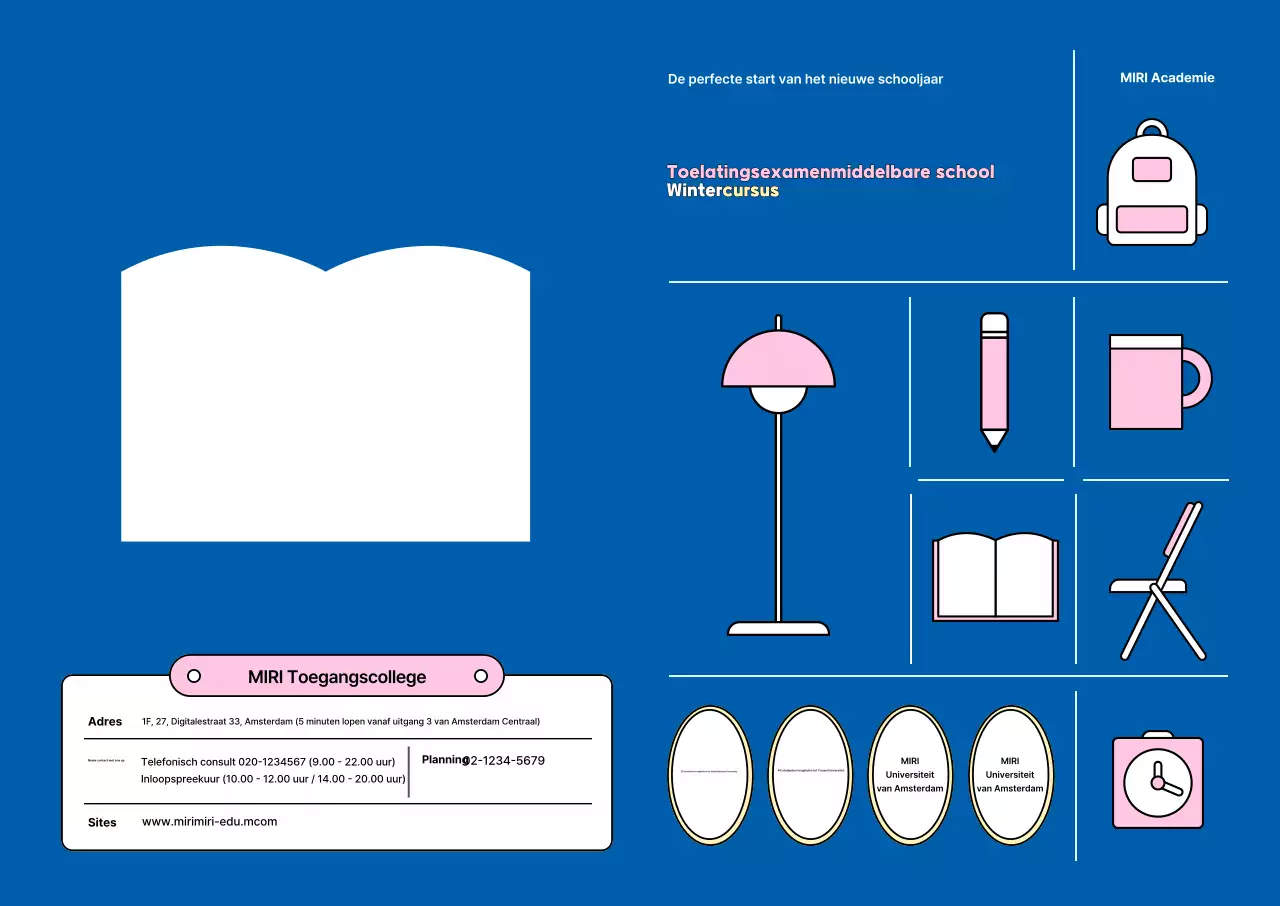 Promoot je moderne school met leuke pictogrammen