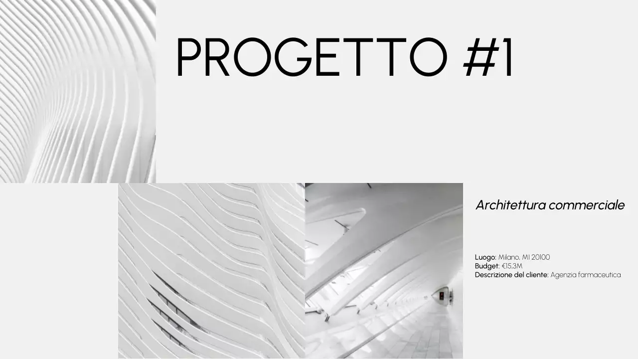 portfolio di architettura moderna grigia