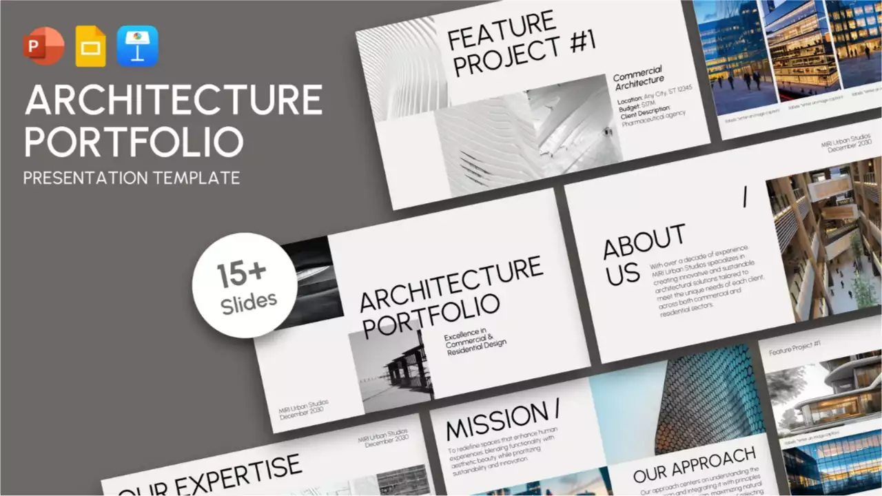 portfolio di architettura moderna grigia
