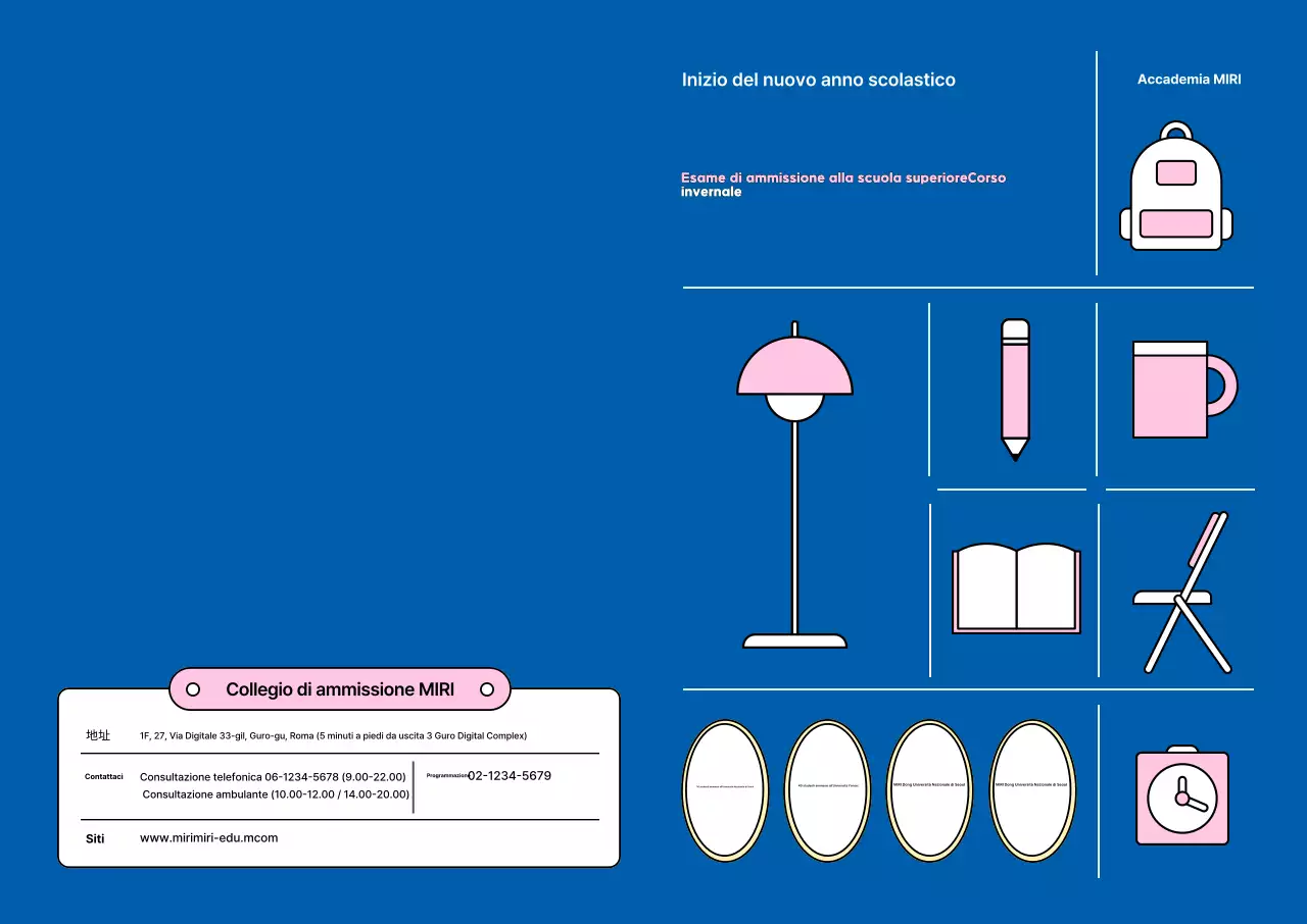 Promuovete la vostra scuola moderna con simpatiche icone