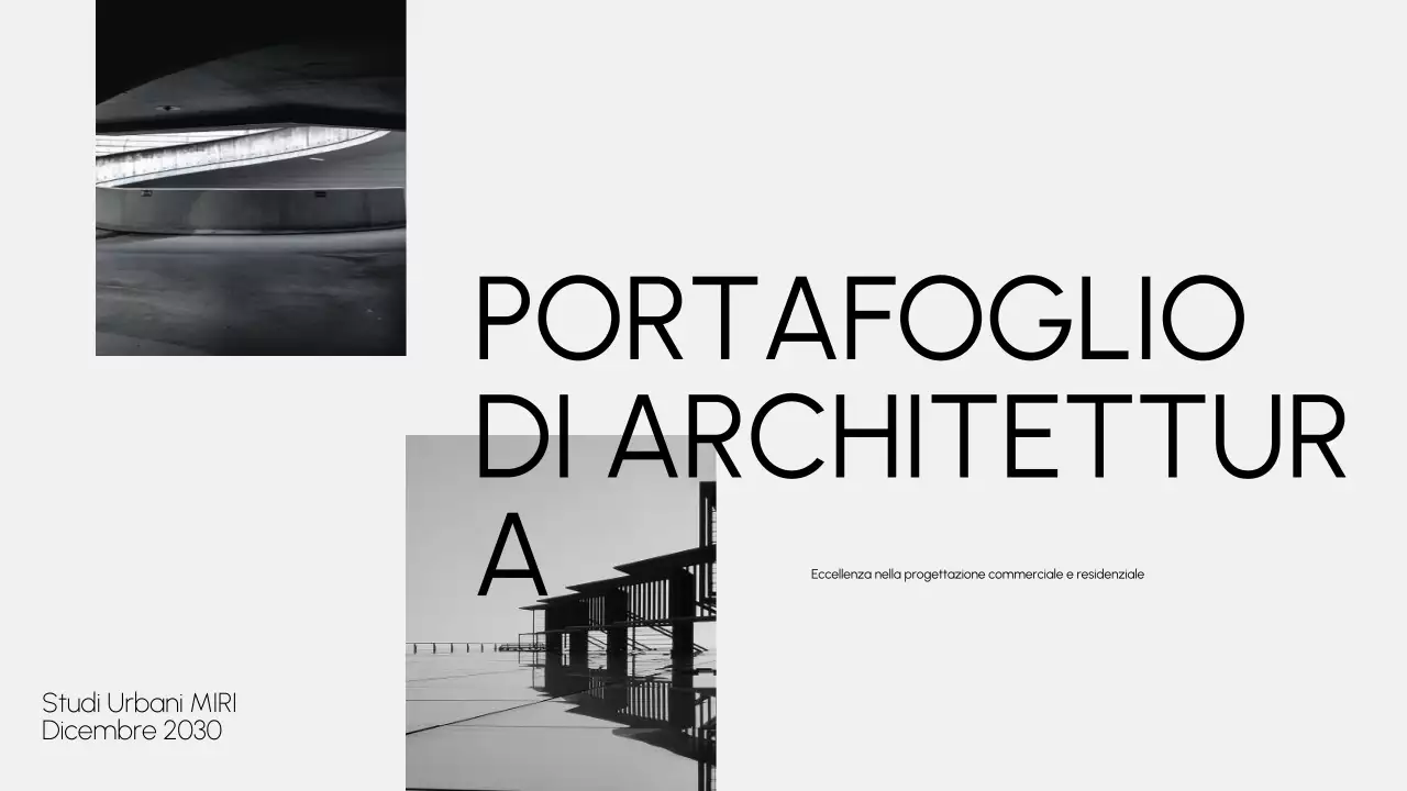 portfolio di architettura moderna grigia
