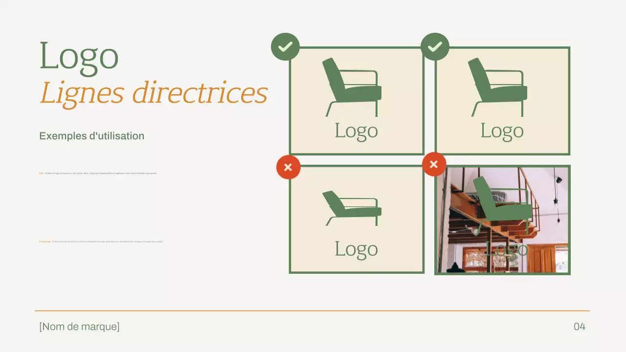 ligne directrice de la marque de mobilier minimaliste vert