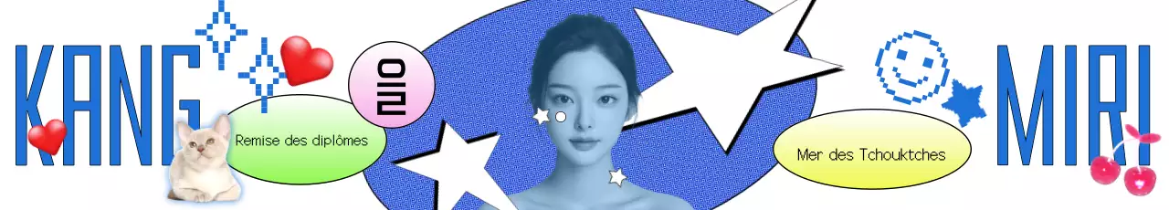 Célébration de l'obtention d'un diplôme en pop bleu