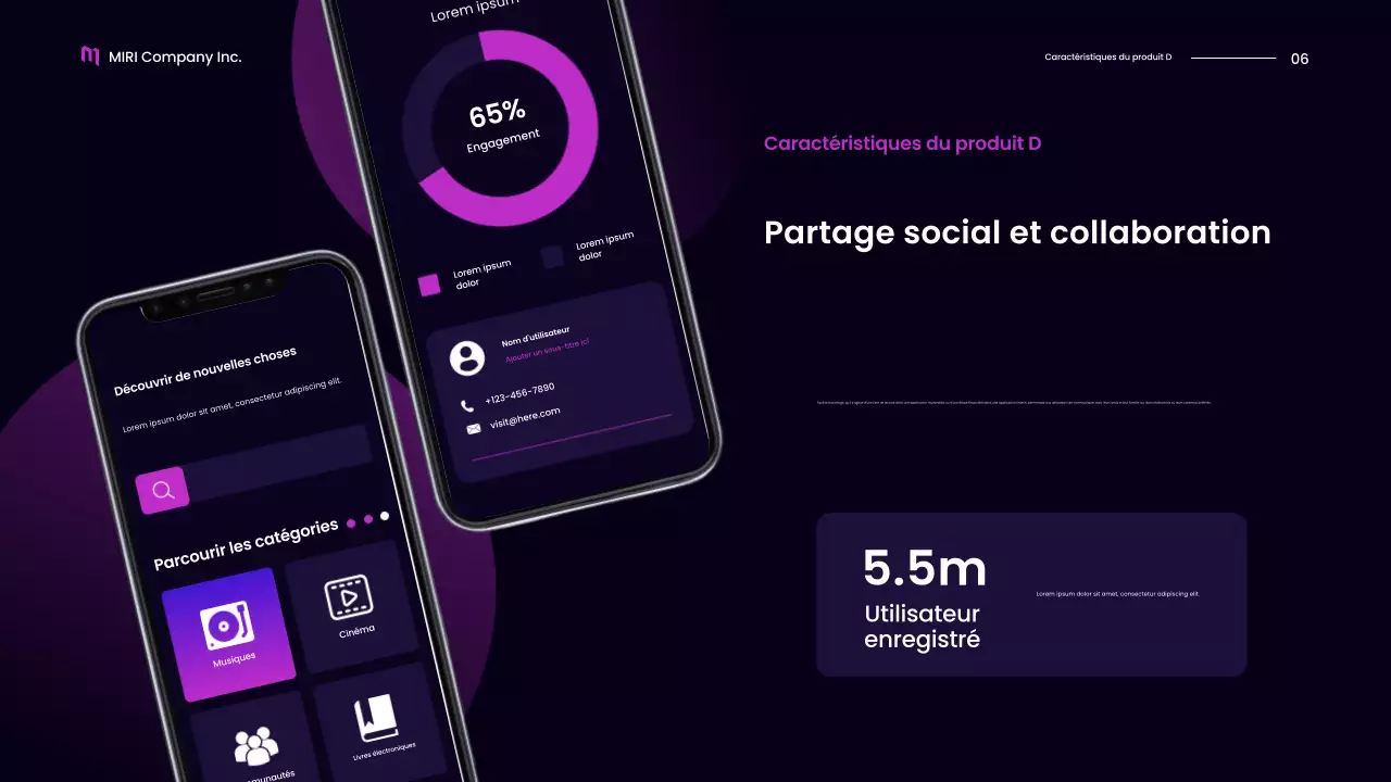 promotion multimédia mobile moderne de couleur pourpre