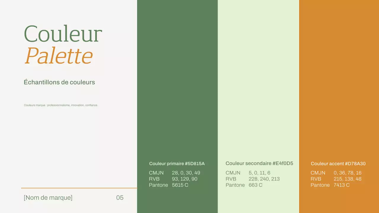 ligne directrice de la marque de mobilier minimaliste vert